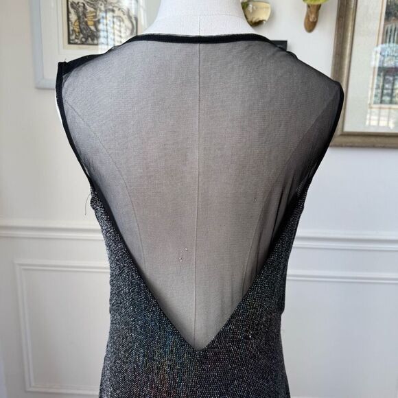 Gygess Rainbow Ombre Pixellated Shimmer Down Illusion Neck Plunging Back 44 12 - Picture 6 of 10